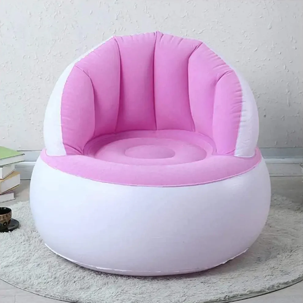 01_02a99679-f927-49c0-a98c-dd43244e7b4e Kids inflatable sofa chair with backrest & Foot Air Pump (1 Set 85x74 Cm Approx) - Image 1