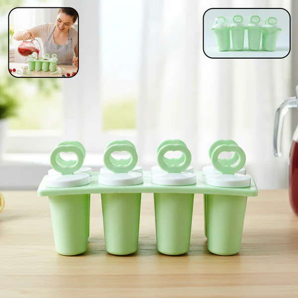 01_7a57db42-4dc4-467a-a602-a294a138af2f Prexo Plastic Ice Cream Popsicle Maker (8 Pc Set) - Image 1