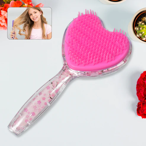 01_c1913910-0739-48f7-a986-41a67239e2d3 Heart Shape Hair Brush Massage Shower Comb (1 Pc), Hair accessories - Image 1