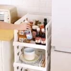 4-Layer Stackable Foldable Storage Organizer Cart Kitchen, Closet, Bedroom & Bathroom