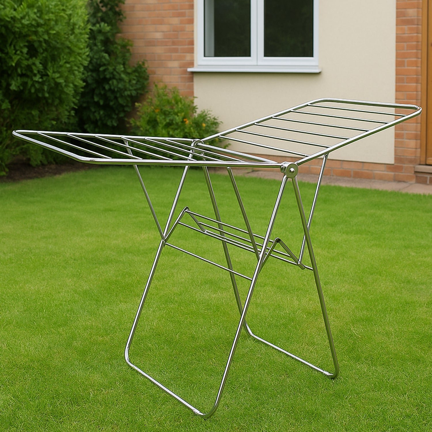 02_cloth-rack Supermom Premium Stainless Steel Heavy Duty Foldable Cloth Drying Stand (1 Pc) - Image 1