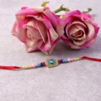 Colorful Evil Eye Designer Rakhi with Beads (1 Pc) - Image 2