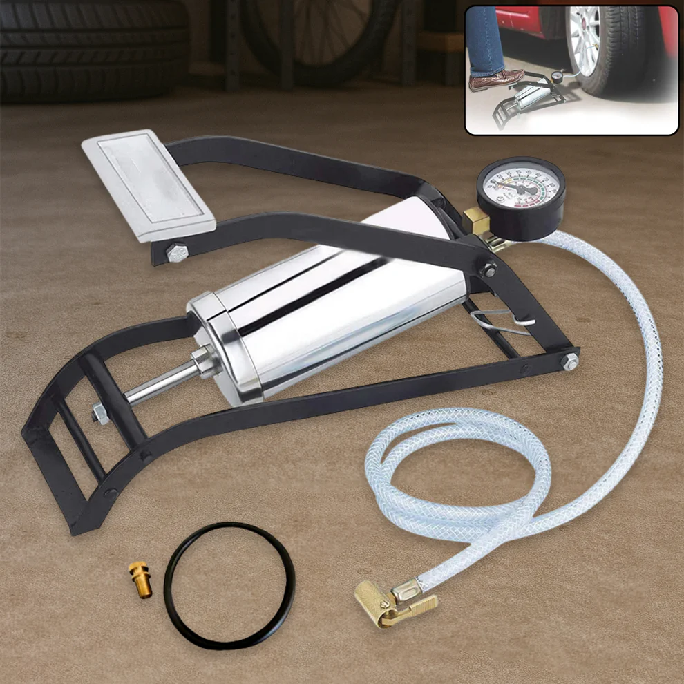 0522_steel_ind_foot_pump Heavy Duty Steel Foot Pump for Bike, Car, Cycle & More Vehicles - Image 1