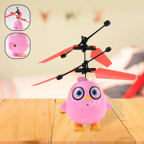 05_07a30dcd-38ec-470f-bda4-8e1e68942e3d Electroplay Flying Bird RC Toy with LED & Remote Control – Pink Owl Design (1 Set) - Image 1