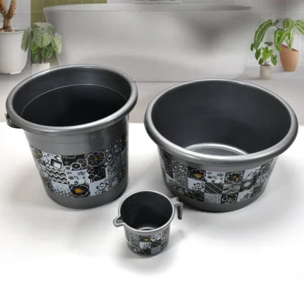 Large Capacity Plastic Bathroom Set of 7 Pc