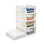 4-Layer Stackable Foldable Storage Organizer Cart Kitchen, Closet, Bedroom & Bathroom - Image 6