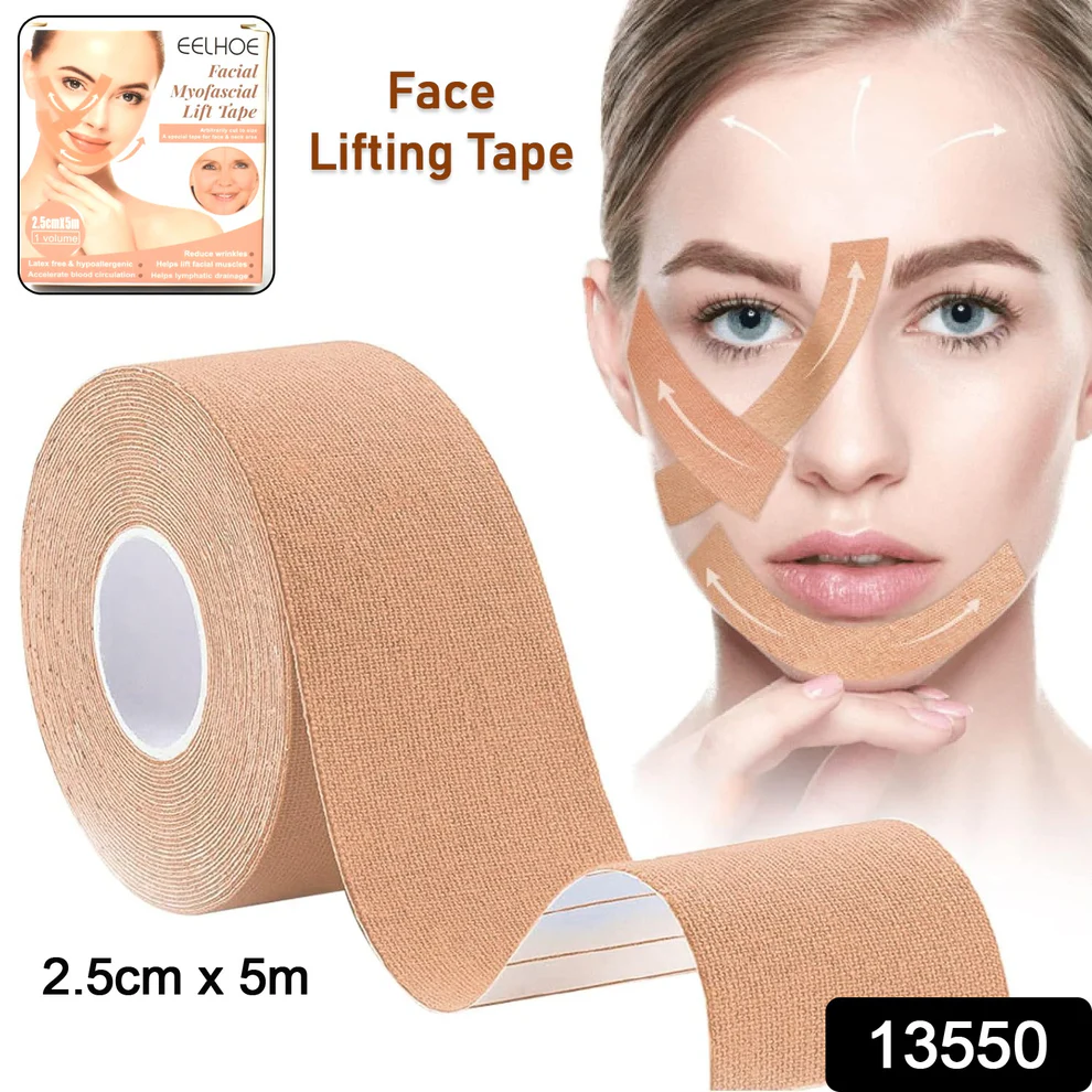101 Face Lifting Tape, Myofascial Face Tightening Tape, 2.5 cm x 5 m (1 Pc) - Image 1