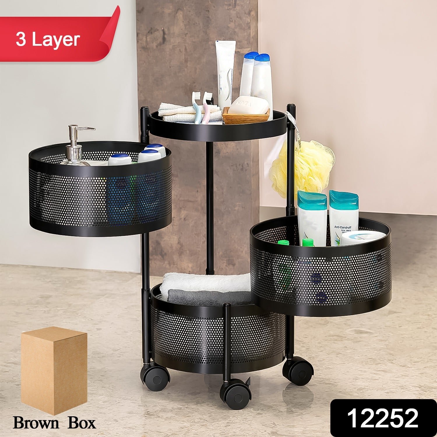 75_8dda3224-7d8d-45df-9462-c489163a61ba Metal Round High Quality Kitchen Trolley with Wheels (3 Layer / 1 Pc) - Image 1