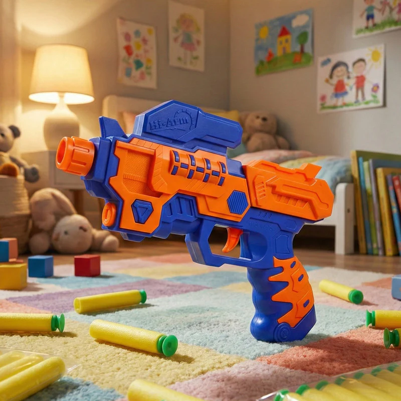 Hi-Arm-Soft-Bullet-Gun-01 Hi-Arm Soft Bullet Gun with 10 Soft Bullets – High-Performance Toy Blaster for Kids - Image 1