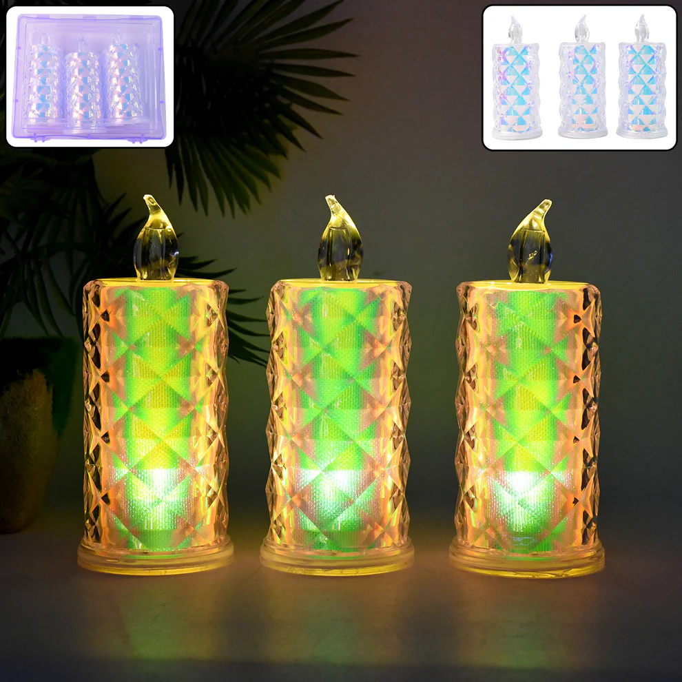 LED-Decorative-Candles-01 LED Flameless Decorative Candle Lights (3 Pc / Set) - Image 1