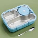 Premium Stainless Steel Compartment Lunch Box 1 Set - Image 3