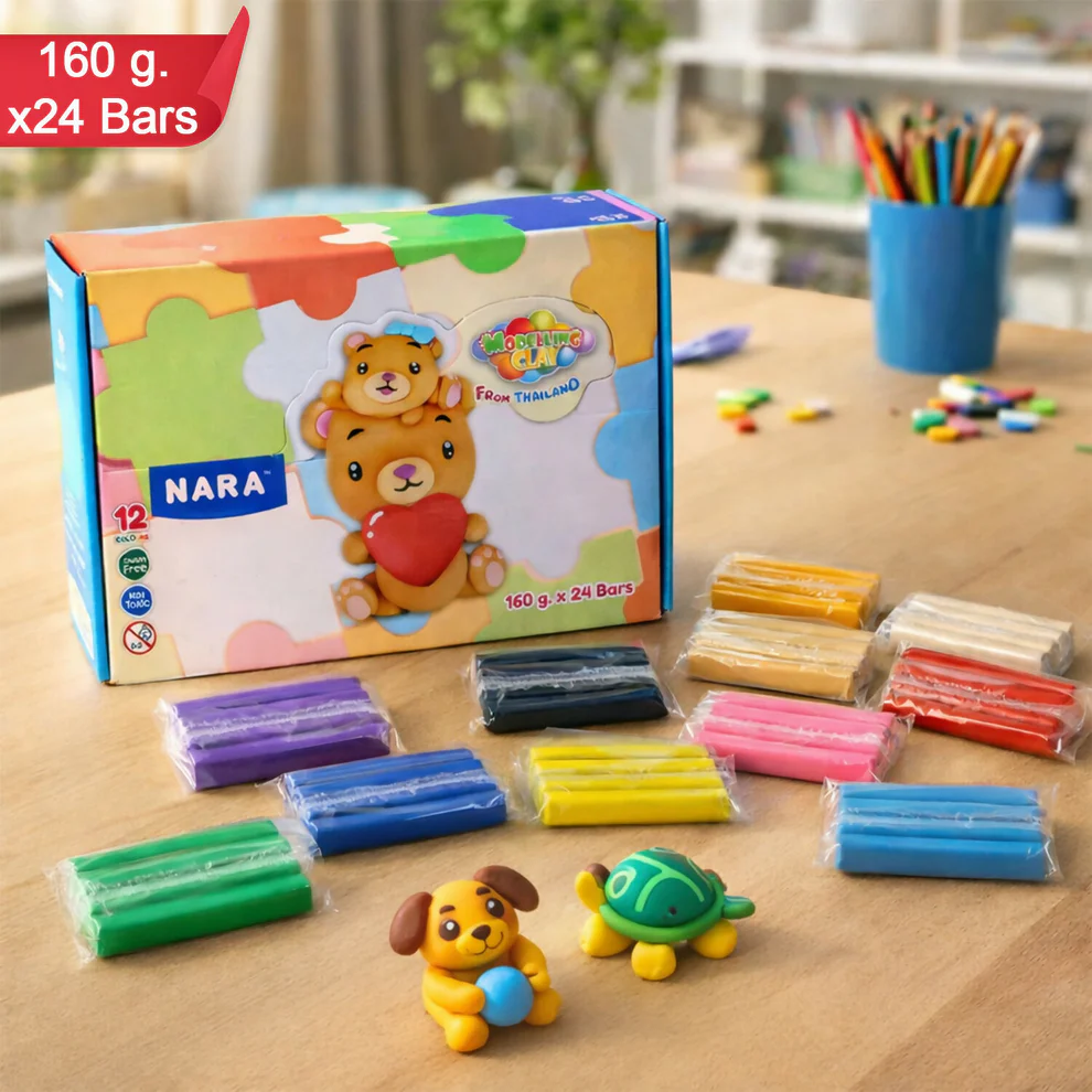 N8cTGm9uNX Kids Creative Modelling Clay – Multi-Color DIY Craft & Learning Kit (160g x 24 Bars) - Image 1