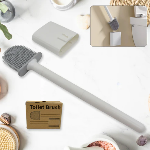 Toiletbrush1 Portable Silicone Toilet Brush – Wall-Mounted, Anti-Drip Cleaner with Non-Slip Handle - Image 1