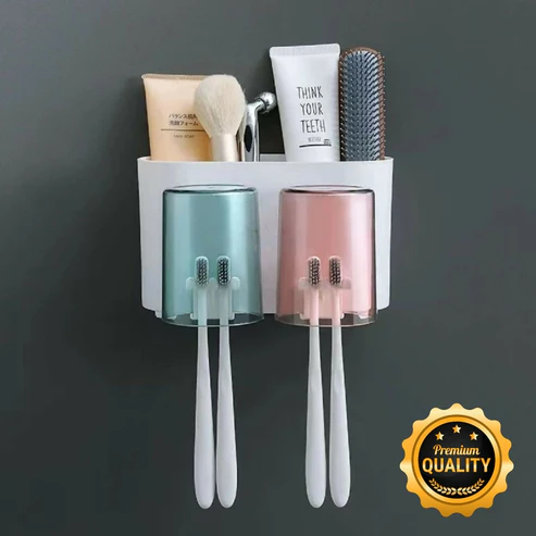 brushholder1 Self adhesive Toothbrush Holder 2 cup set - Image 1