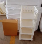 4-Layer Stackable Foldable Storage Organizer Cart Kitchen, Closet, Bedroom & Bathroom - Image 2