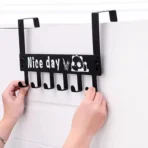 Heavy-Duty Carbon Steel Door Hook Hanger Rack (1 pc / 6 Hook / Black) - Image 3