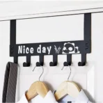 Heavy-Duty Carbon Steel Door Hook Hanger Rack (1 pc / 6 Hook / Black) - Image 4