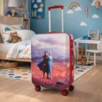 NOVEX Disney Frozen Red Travelling Kids Trolley Bags for Girls Luggage 4 Wheels ( Blue /22 Inch) - Image 4