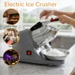 Electric Ice Crushing Machine with Stainless Steel Bowl 1 Set - Image 5
