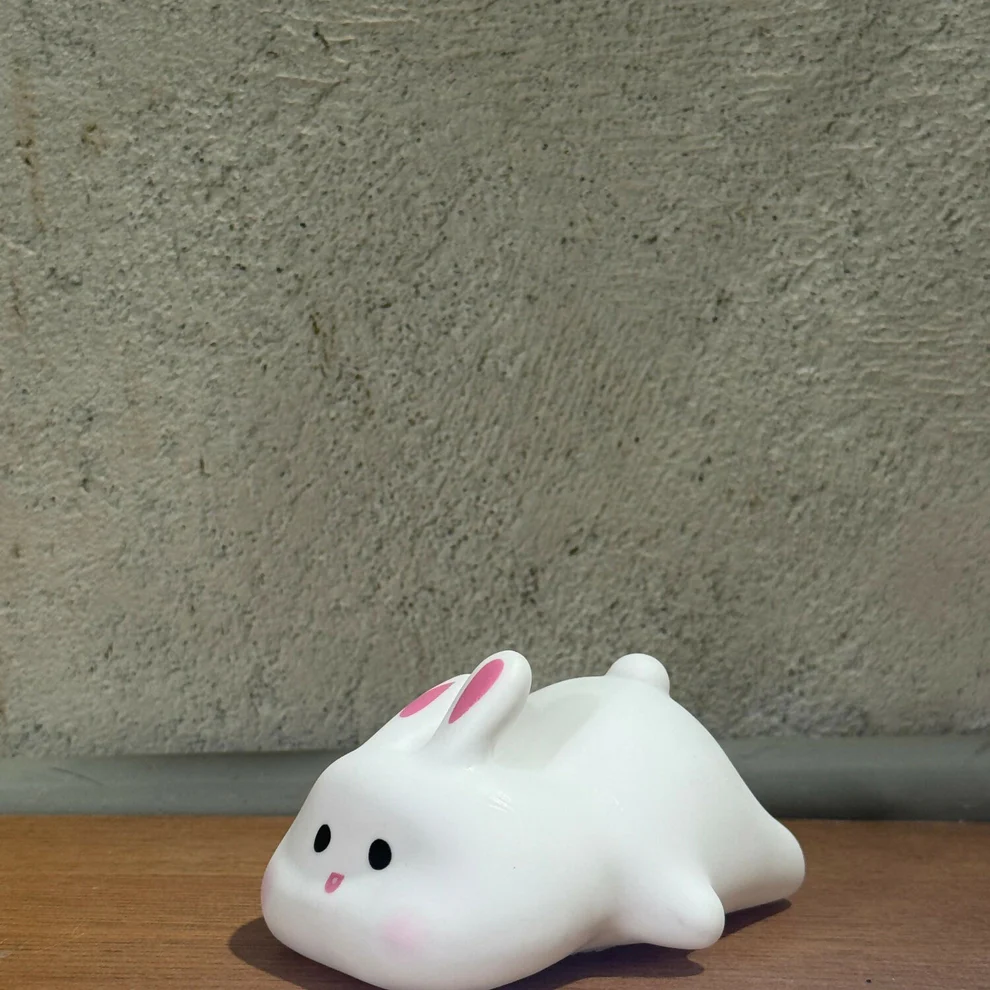 nsLHwa1TMY Cute Soft Bunny Night Light for Kids – Warm Glow Silicone Animal Bedside - Image 1
