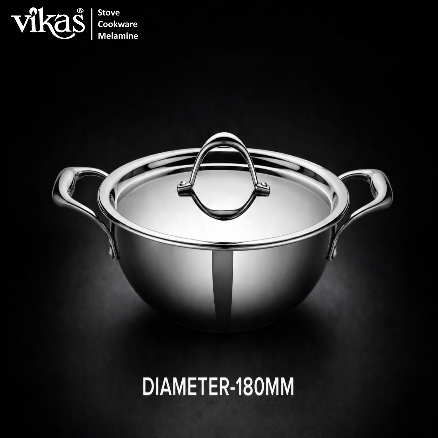 rLmMcWhOOn Vikas Triply Kadai with Lid Heavy Duty Cooking Kadai - Image 1