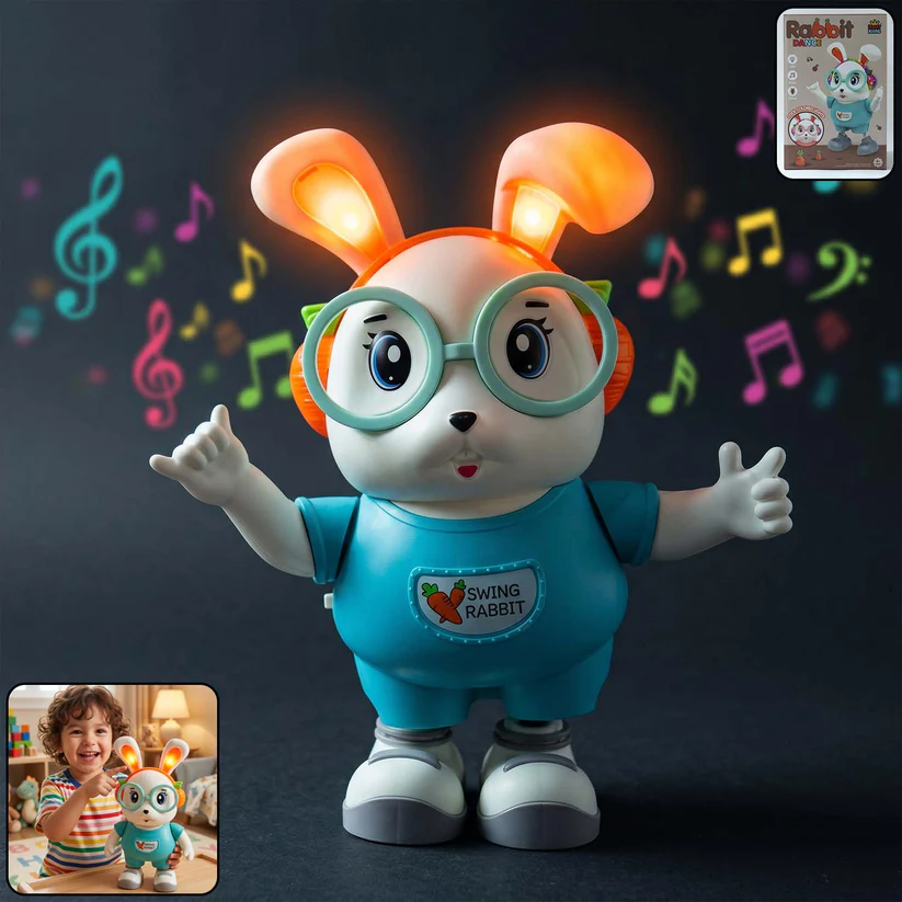 rabbit1 Swing Rabbit Musical Dancing Toy with Light-Up Ears (1 Pc) - Image 1