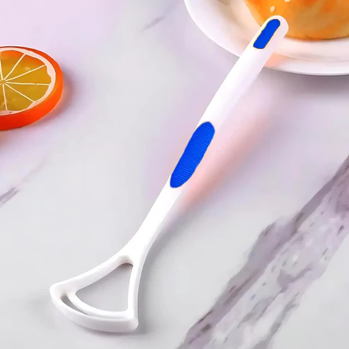 tonguecleaner1 New Hot Away Hand Scraper Fashion Tongue Cleaner Brush with Silica Handle - Image 1
